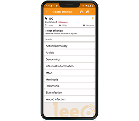 Smartphone toont ziekte registratie in de app