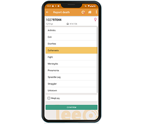 Smartphone toont uitvalsrapport in de app